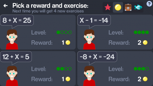 Selection interface in Alchemath